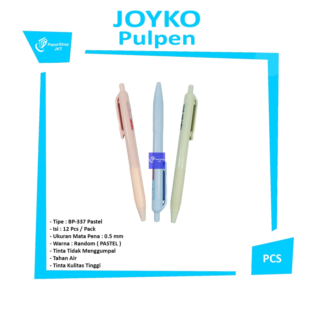 JOYKO – Pulpen – Gel Pen GP-337 Paspen Gel Hitam – Pcs