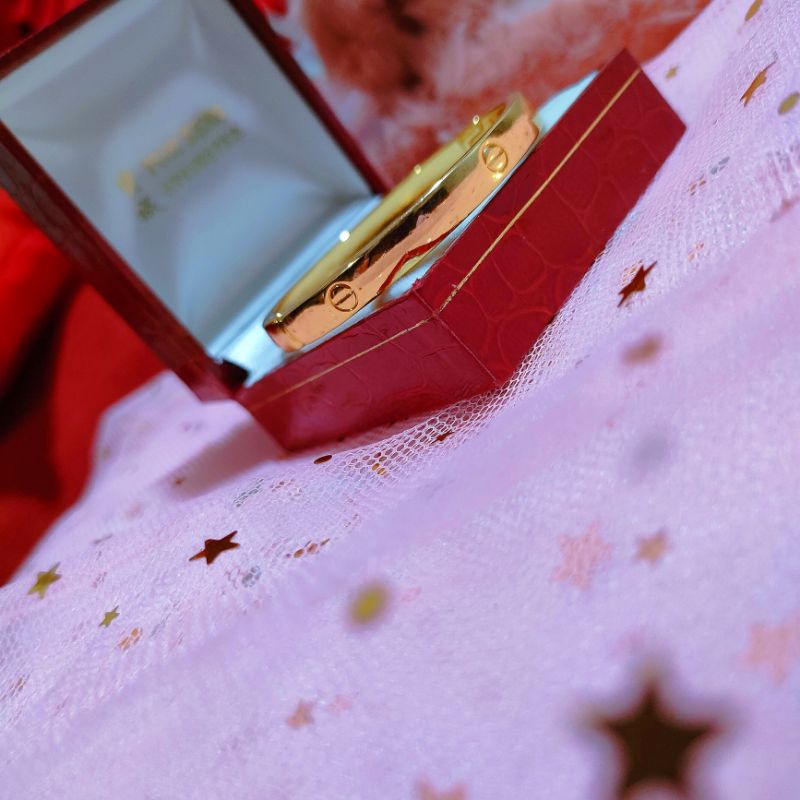 Gelang Bangle Anak Titanium Anti Karat Lapis Emas641MU