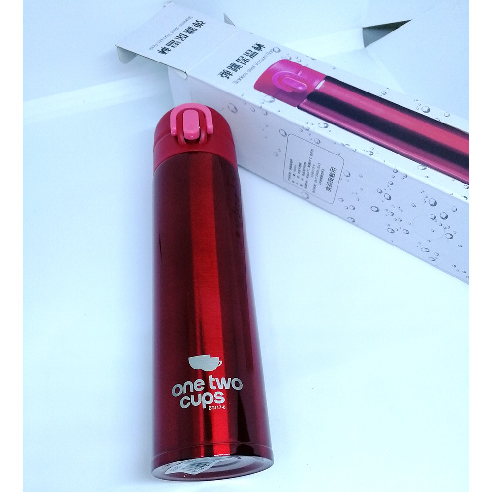 Tumbler Botol Minum Thermos 400ml OneTwoCups  RED