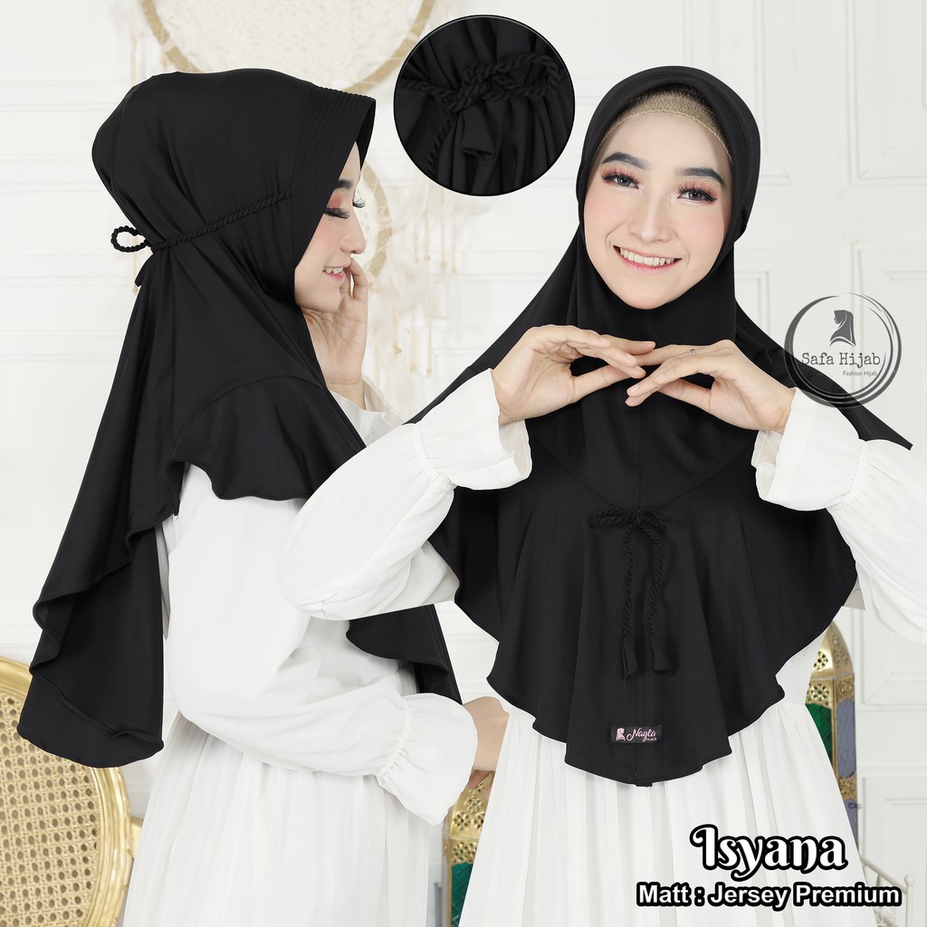 Kerudung Instan Tali Kepang Isyana Jilbab Instan Tali Tambang Jersey Premium Terbaru Safa Hijab