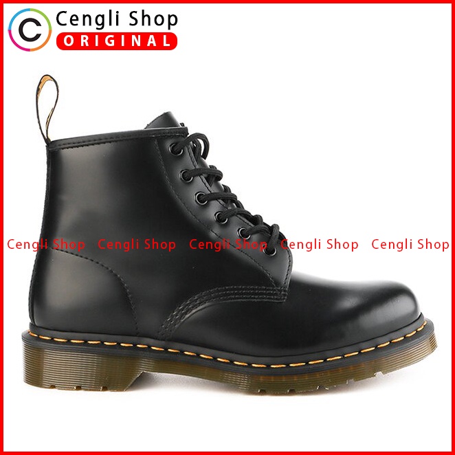 SEPATU BOOT PRIA DR MARTENS ORIGINAL DOCMART 101 YS BLACK SMOOTH