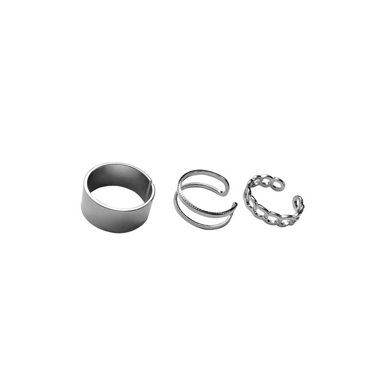 Silver Three-piece Ring Accessories Korean Temperament