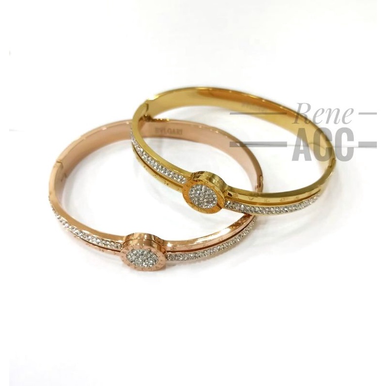 Gelang Branded BVLGARI zircon Titanium anti karat