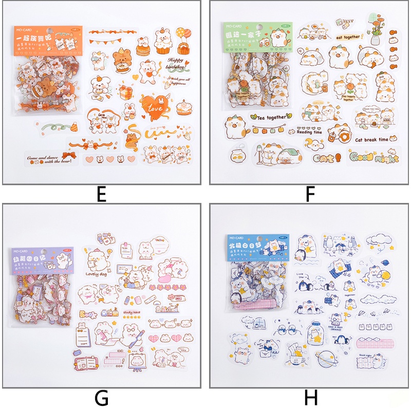 Mo Card 46pcs Stiker Motif Kartun Anti Air Untuk Handbook Diy