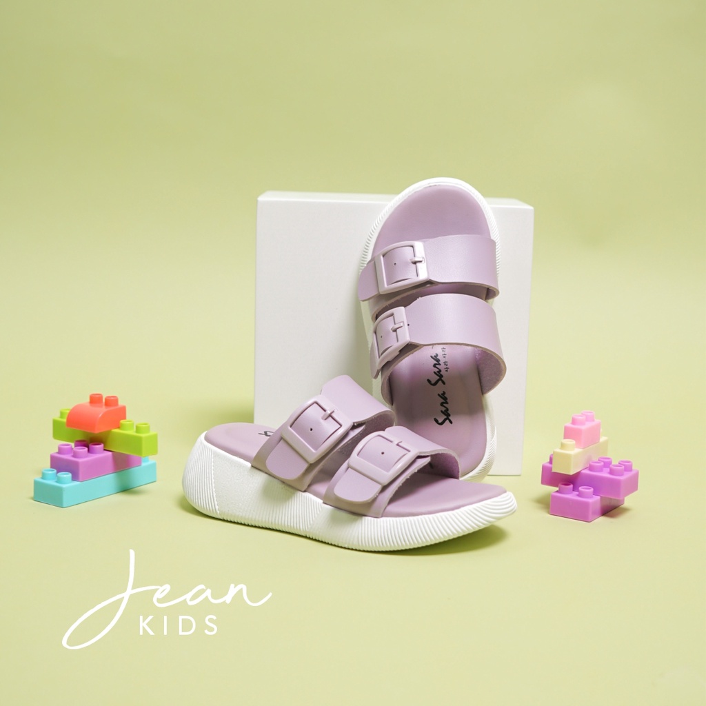 SARASARA JEAN KIDS Size 30-35 Sendal slop anak perempuan casual sandal anak cewek flat trendy 2 ban ukuran tanggung