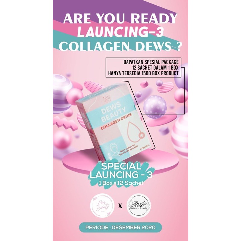 COLLAGEN DRINK DEWS BY DEWS BEAUTY/MINUMAN KOLAGEN BY DEWS//SPECIAL PACKAGE ISI 12