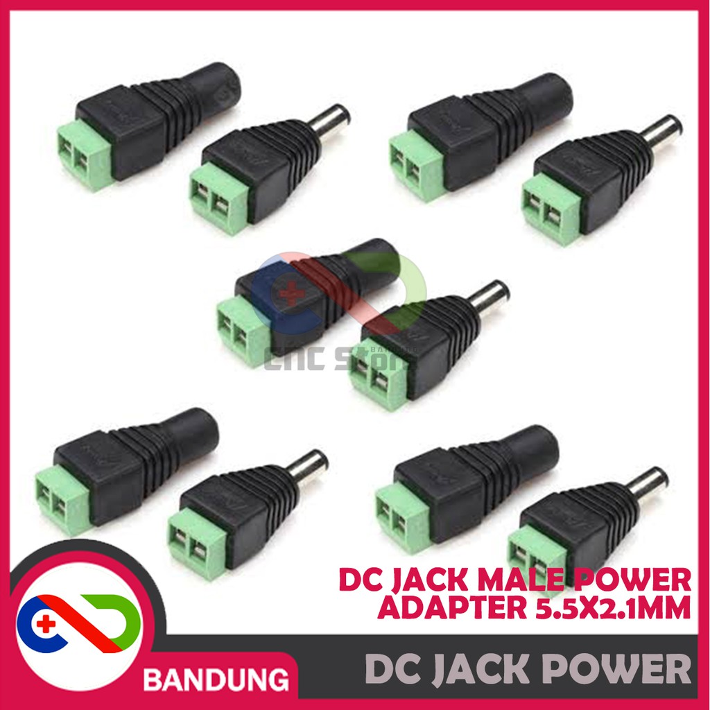 DC JACK MALE POWER ADAPTER 5.5X2.1MM BAUT SOCKET SOKET 2.1X5.5MM