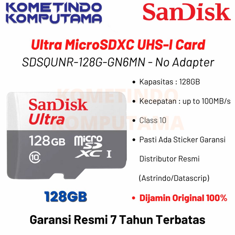 100MB/s R 128GB SANDISK ULTRA MICRO SDXC, SDSQUNR 128GB, C10, UHS-1,100MB/s R, 100% Original