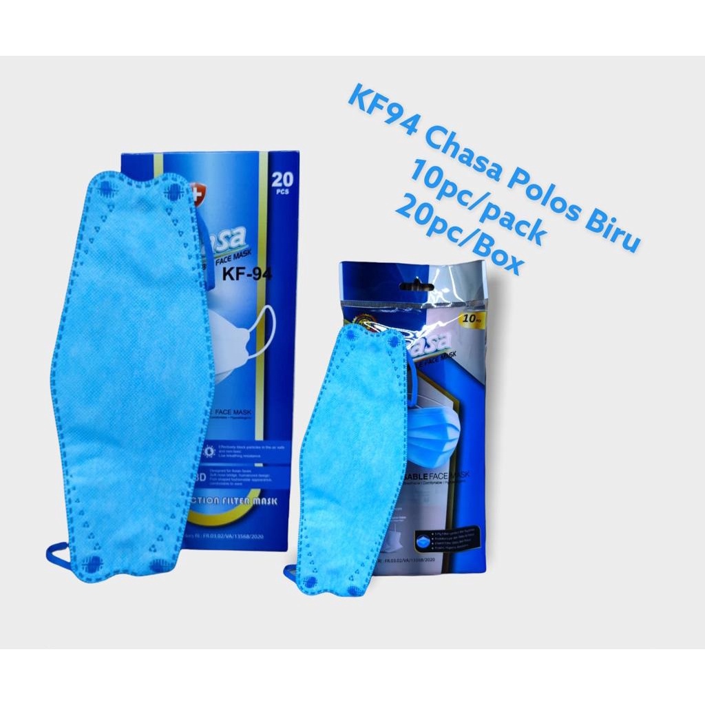 Masker KF94 Chasa Type Box 3D Evo Stereoscopic Fish Premium Quality isi 10pc