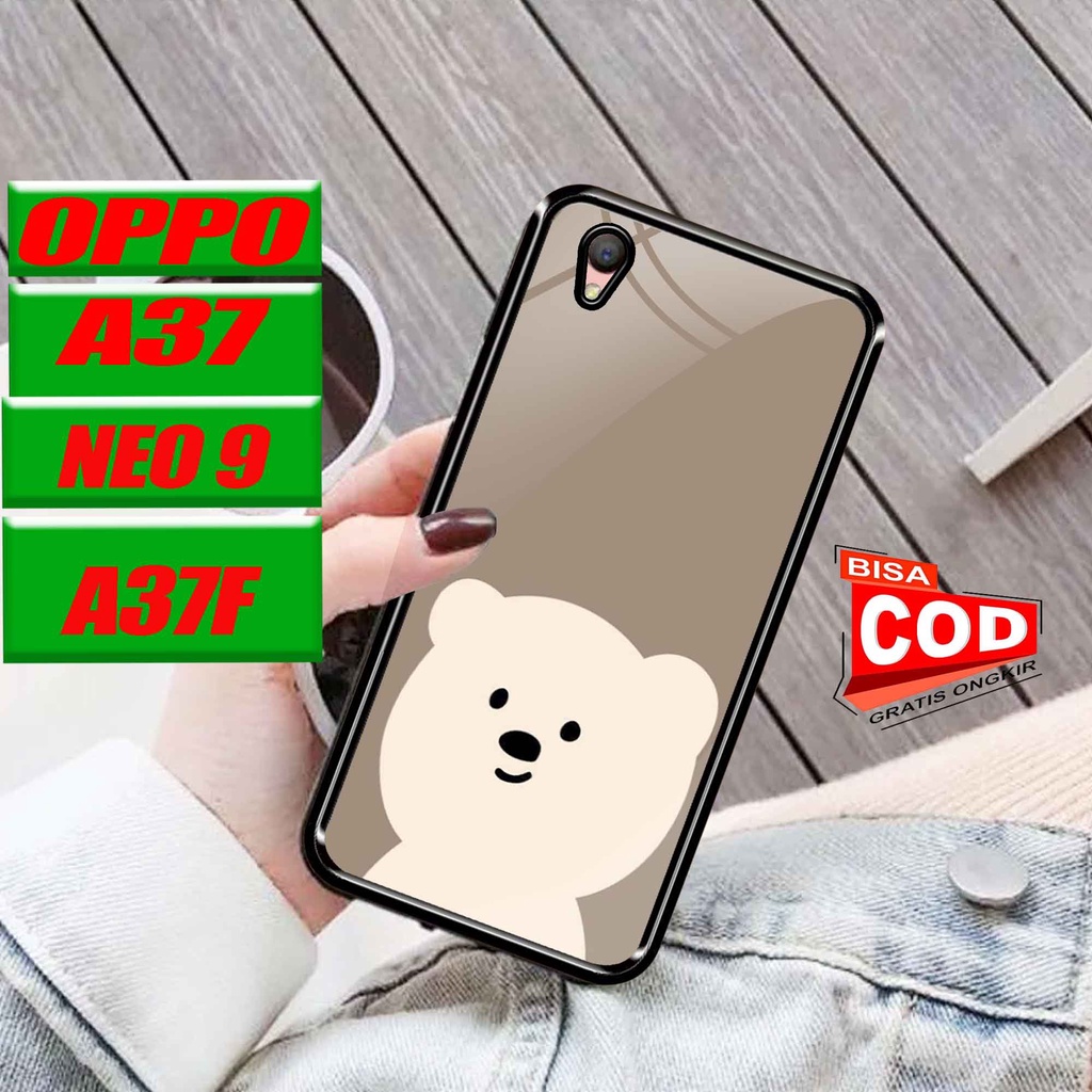 SRC - Case Oppo A37 / A37f / Neo 9 Casing Hard case 2D Terbaru [ Aesthetic Bear ] - Case hp - Casing