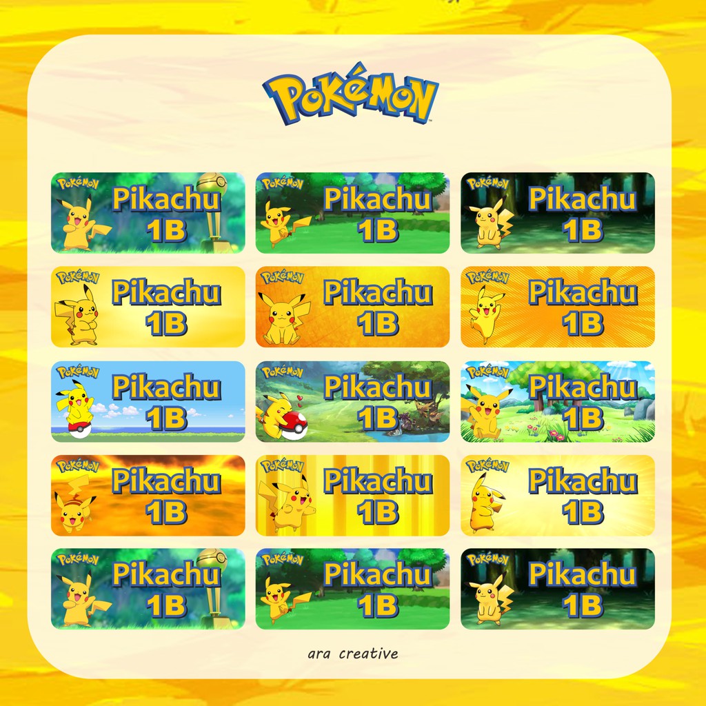 

Stiker Label Nama Anak Pokemon Pikachu
