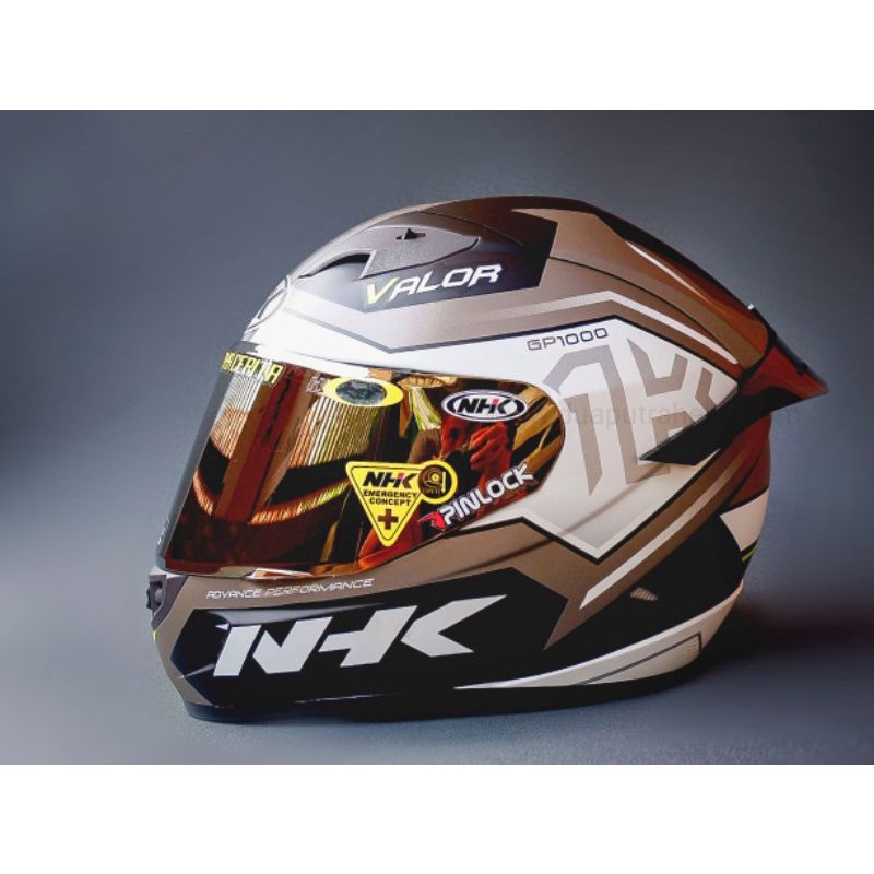 HELM FULLFACE NHK GP1000 MOTIF VALOR SILVER DOFF