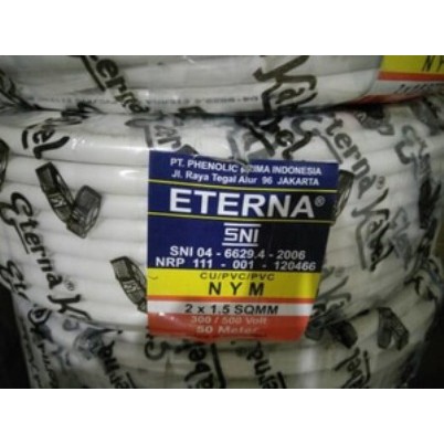 KABEL ETERNA 2 x 1,5 NYM PER METER ( 1 METER )