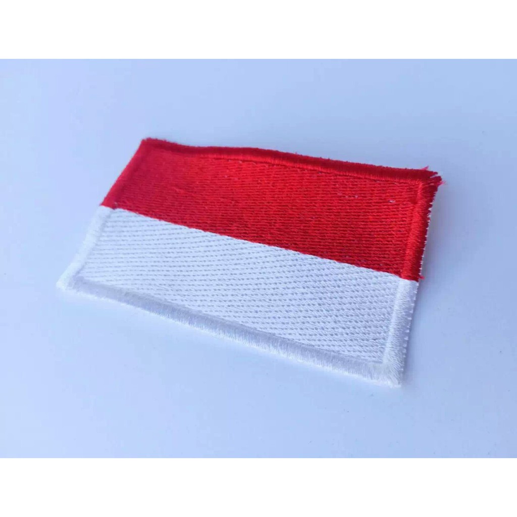PATCH BENDERA INDONESIA 7,5x4,5cm Emblem Bordir Tempel High Quality Premium dan Bisa Custom Bordiran