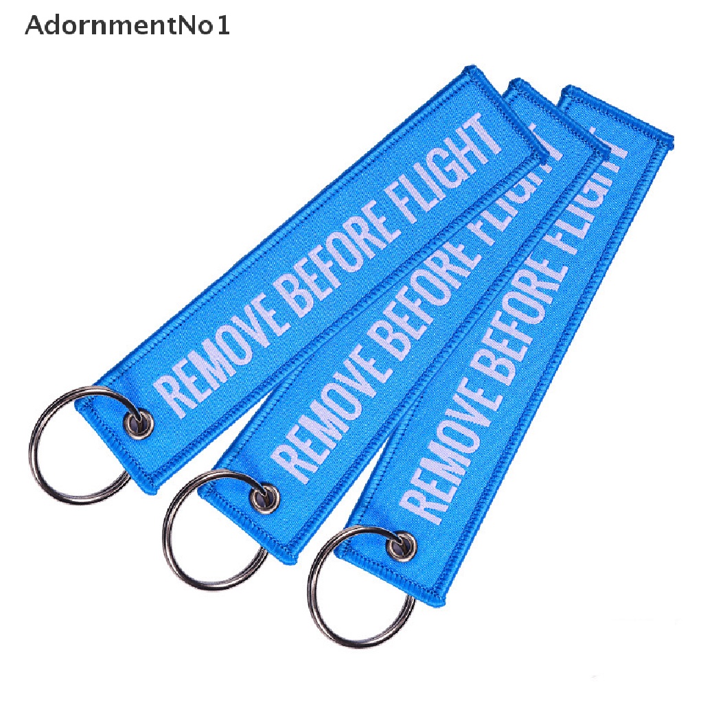 (AdornmentNo1) Gantungan Kunci Motif Tulisan Remove Before Flight Bahan Polyester Ukuran 13x3cm