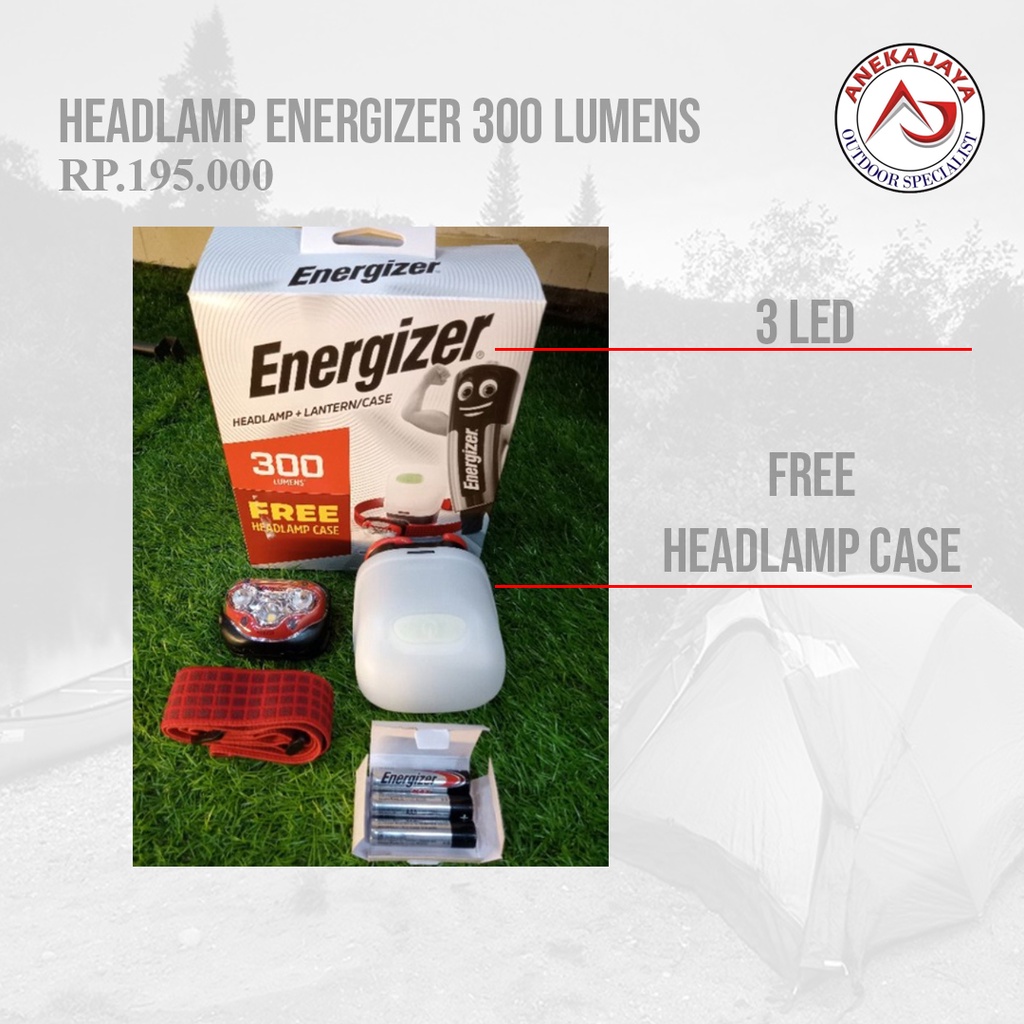 HEADLAMP ENERGIZER 300 LUMENS + FREE CASE HEADLAMP