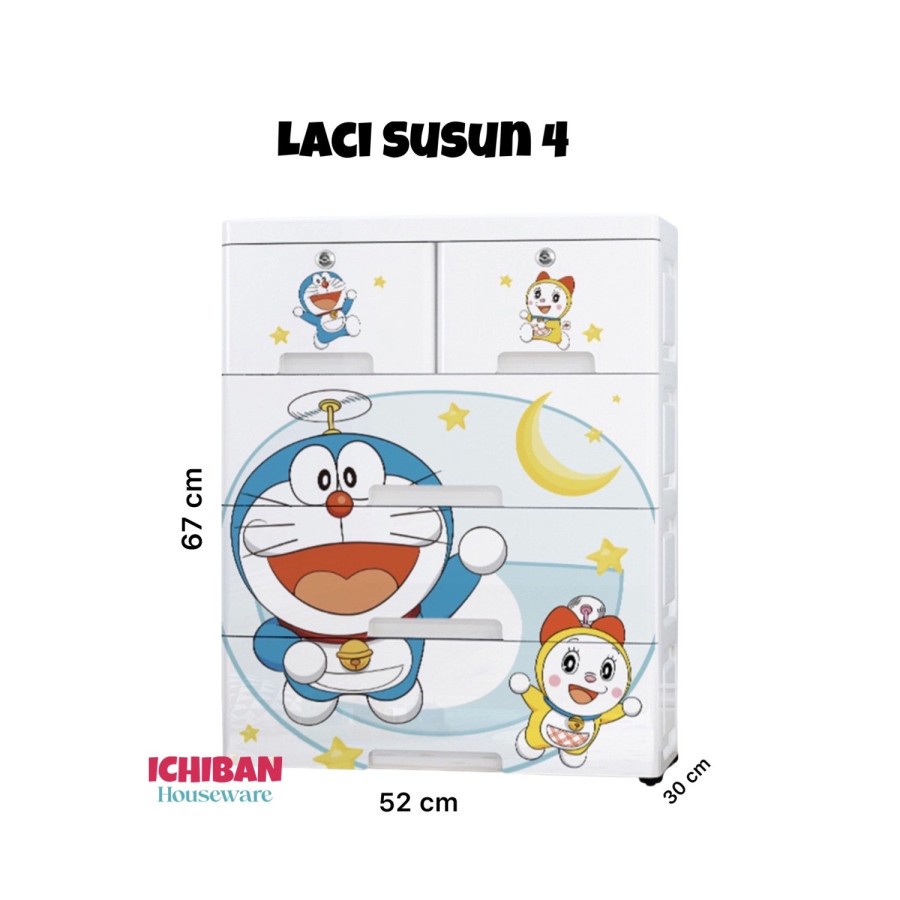 Feraristore Laci Susun Doraemon Lemari Pakaian Anak Lemari Susun Plastik