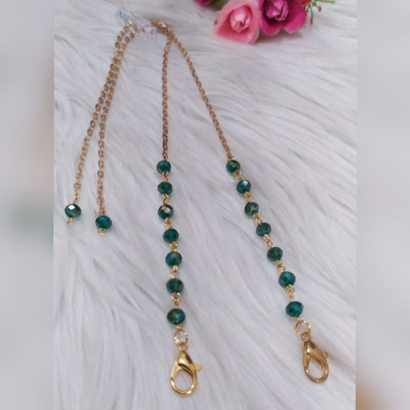 Konektor masker kristal | konektor masler 2 in 1 | konektor masker rantai