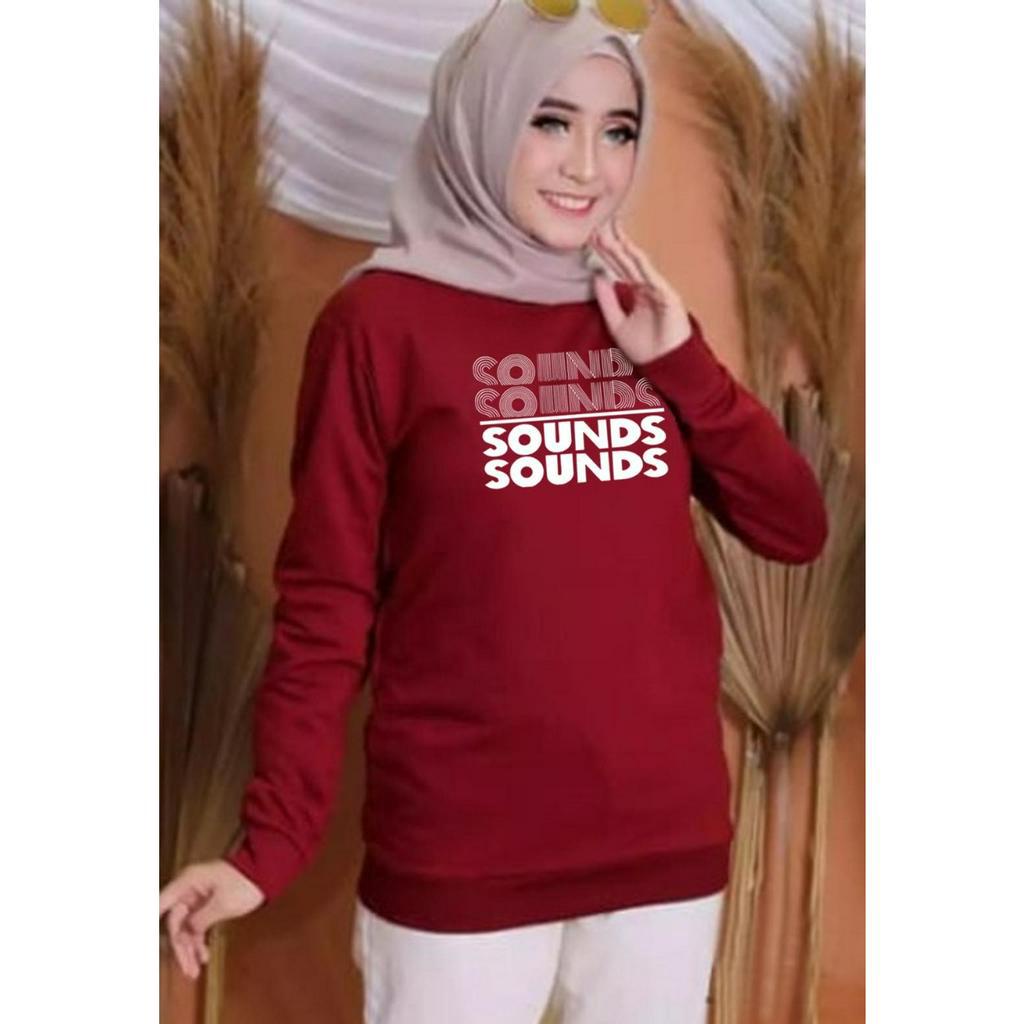 Kaos Lengan Panjang SOUND / Kaos Sweatshirt / Atasan Wanita / Atasan Wanita Lengan Panjang