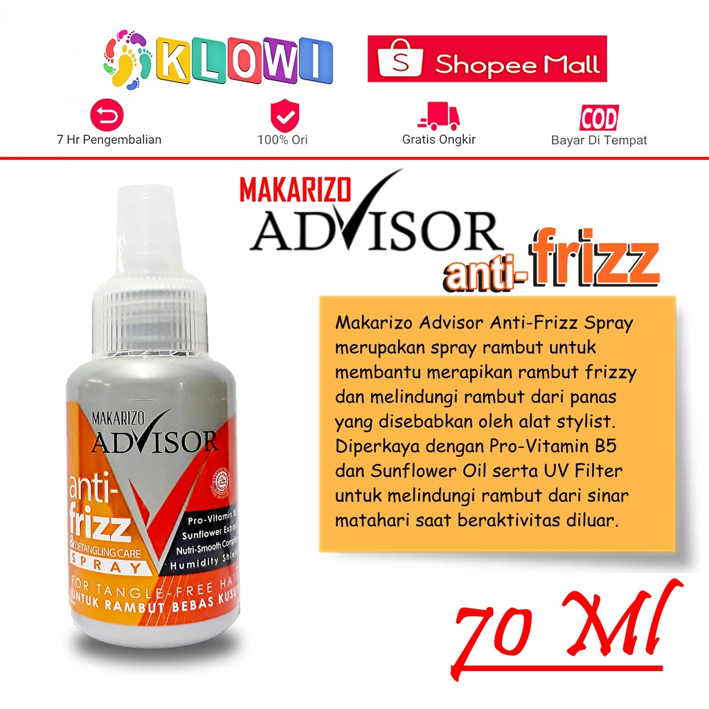 Makarizo Anti Frizz Spray / Vitamin Rambut / Hair Spray-1