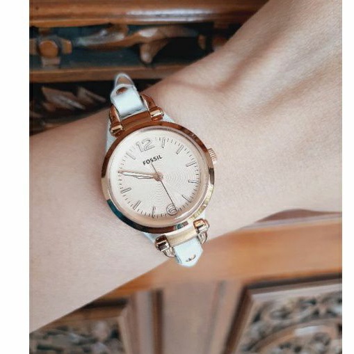 FOSSIL watch Georgia Putih second/ jam tangan ori