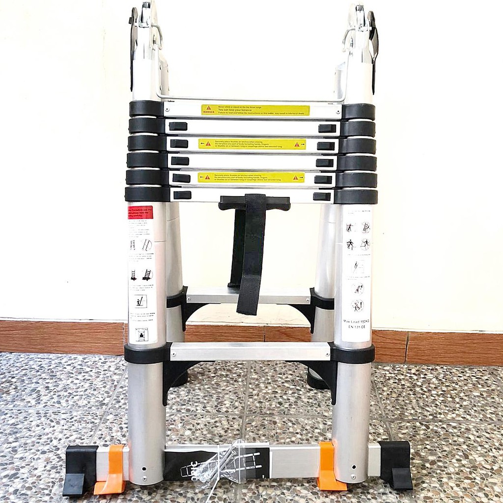 Tangga Teleskopik Lipat Alumunium Single/Double 2,2+2,2 / 2,5+2,5 / 3,2 M