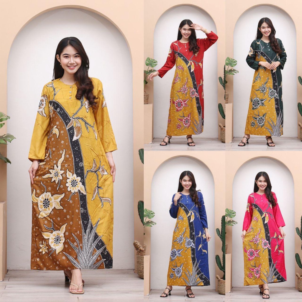 Longdres Batik ARABELLA Daster Panjang Busui Batik Terbaru By GrosirDaster