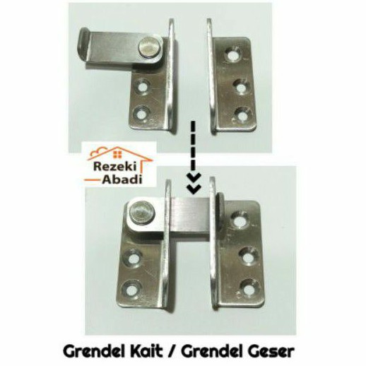 Grendel Kait Pintu Geser - Cantolan Slot Pintu Jendela Stainless - Overpall