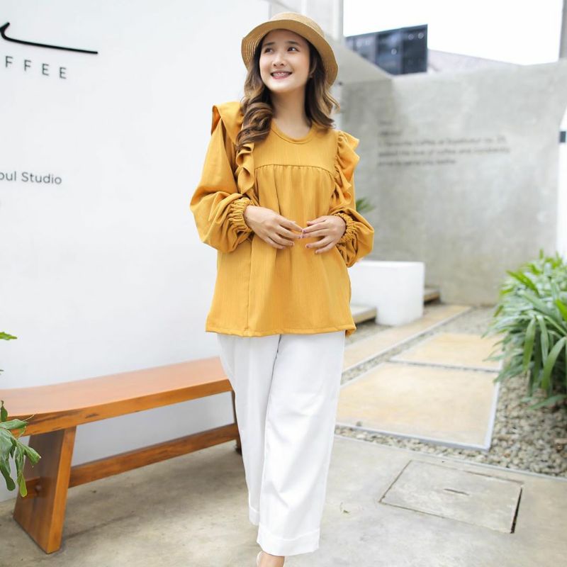 Blouse Wanita / Atasan Wanita, Sally, Blouse, Atasan, Pakaian Wanita, Atasan Wanita Lengan Panjang, Blouse Korea, Korean Top - Syakila, Atasan Top