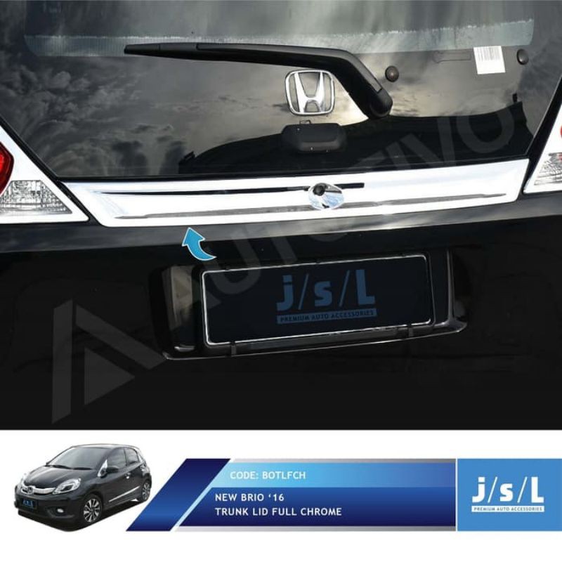 New Brio Trunk Lid Full Chrome / Aksesoris Honda Brio