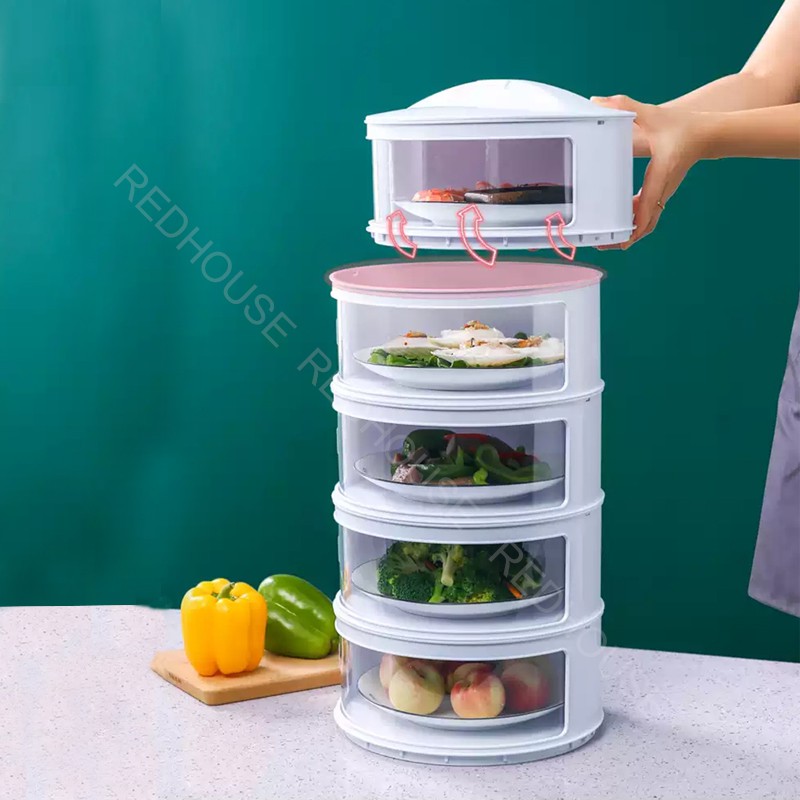 RED HOUSE Tudung Saji Penyimpanan Makanan Rak Susun Makanan Tetap Hangat Meal Cover Multilayer