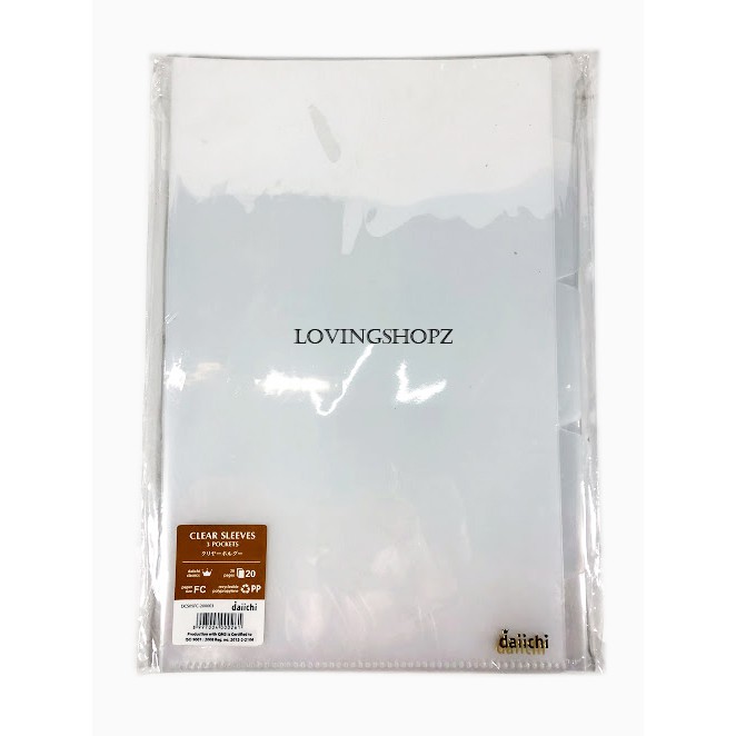 

Map L Daiichi 3 Pockets F4 Clear Sleeves 3 Pockets Daiichi Folio