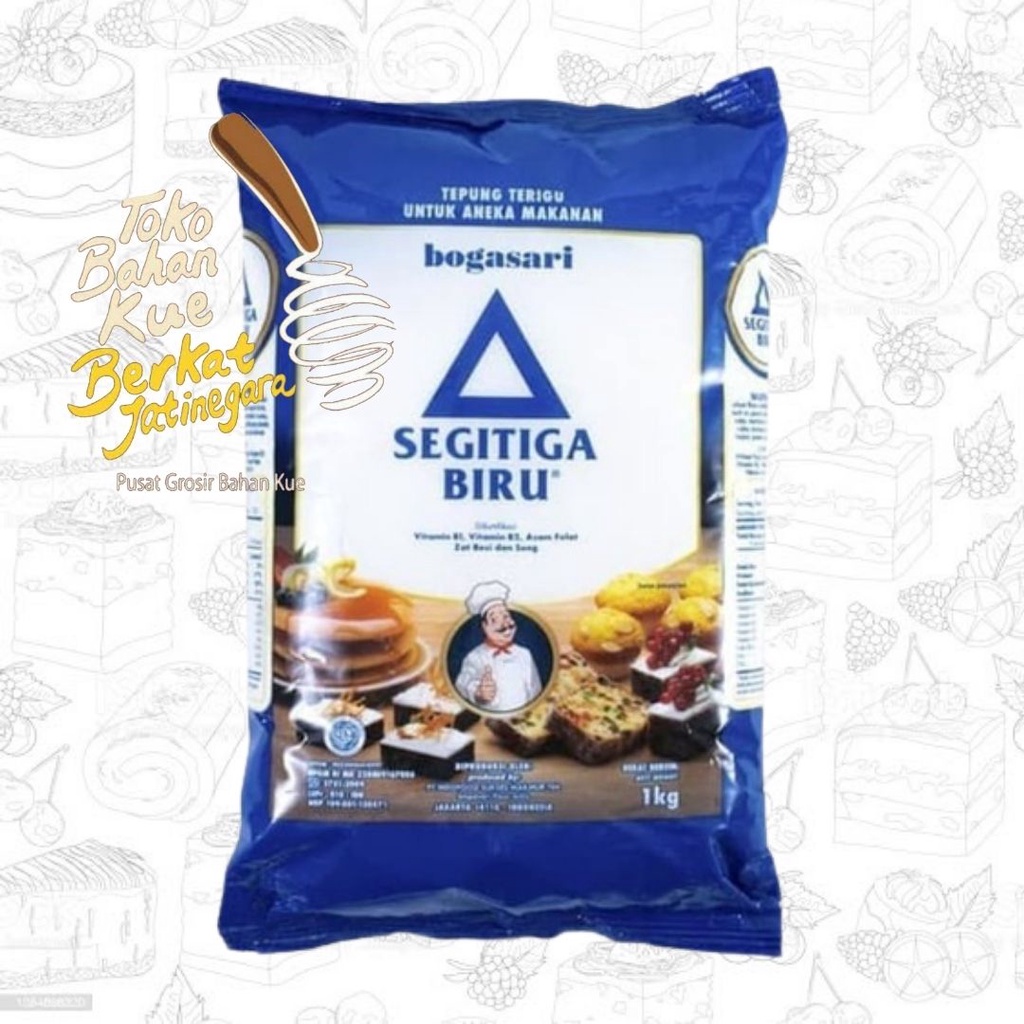 TEPUNG TERIGU BOGASARI SEGITIGA BIRU PREMIUM 1 KG / CTN (12 PCS)