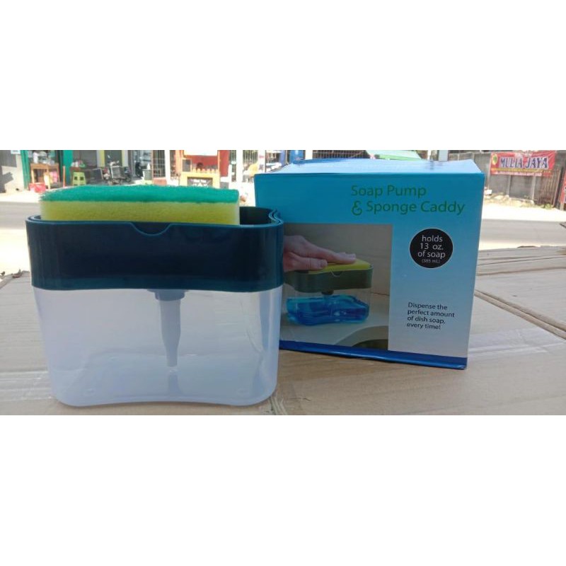 PUMP Dispenser HOLDER SPONGE CADDY Dispenser Sabun Spons Cuci Piring 2in1 non box  termurah