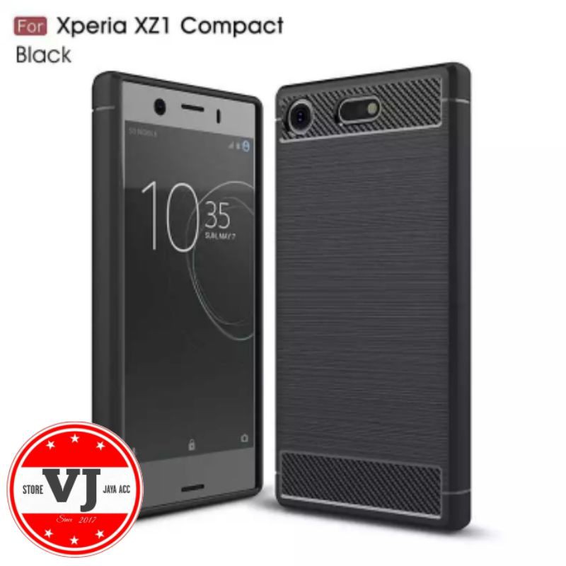 Softcase Sony Xperia XZ1 Compact Case Carbon Fiber Silikon Sony Xperia XZ1 Compact Docomo Global