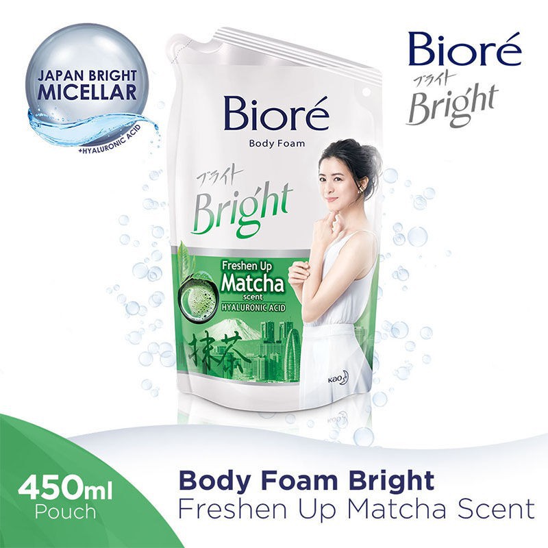 Biore Bright Body Foam Freshen Up Matcha Refill 450 ml