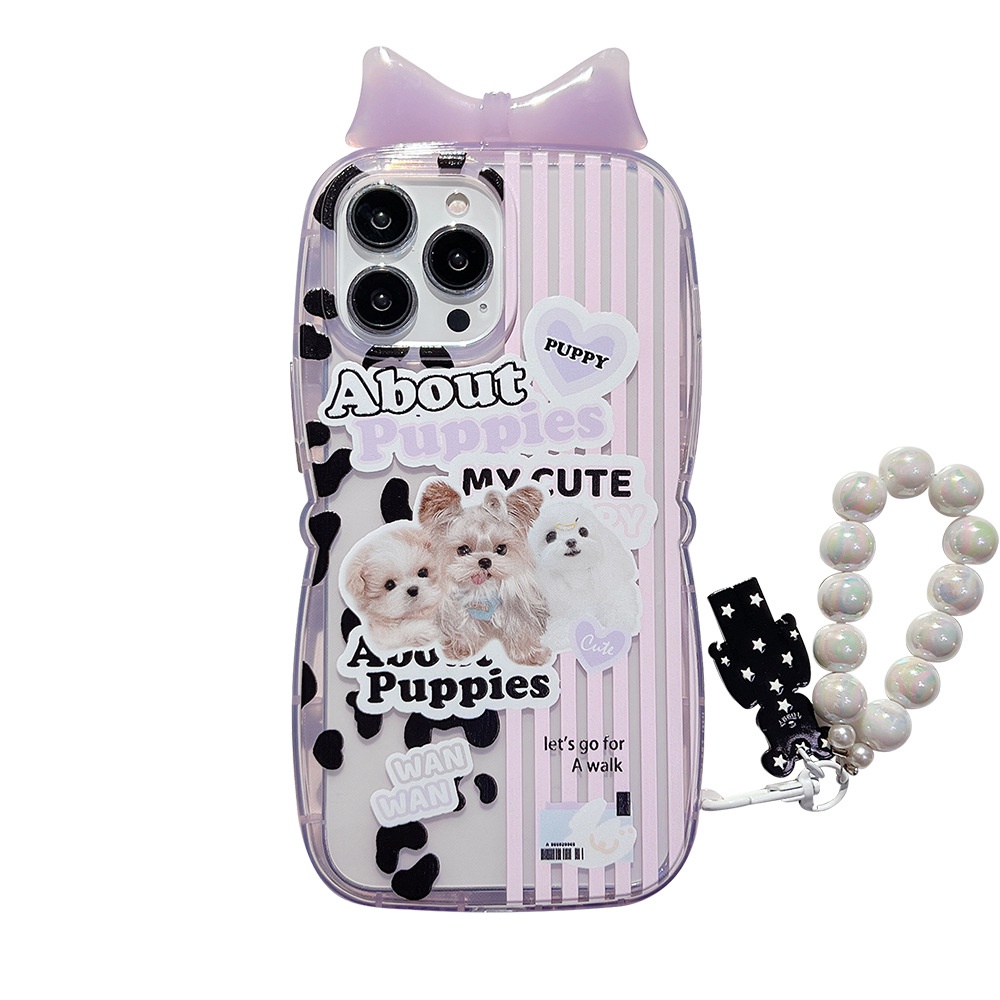 Soft Case Silikon Motif Kartun Anjing Lucu Dengan Rantai Untuk Iphone X XR XM 11 12 13 PRO MAX