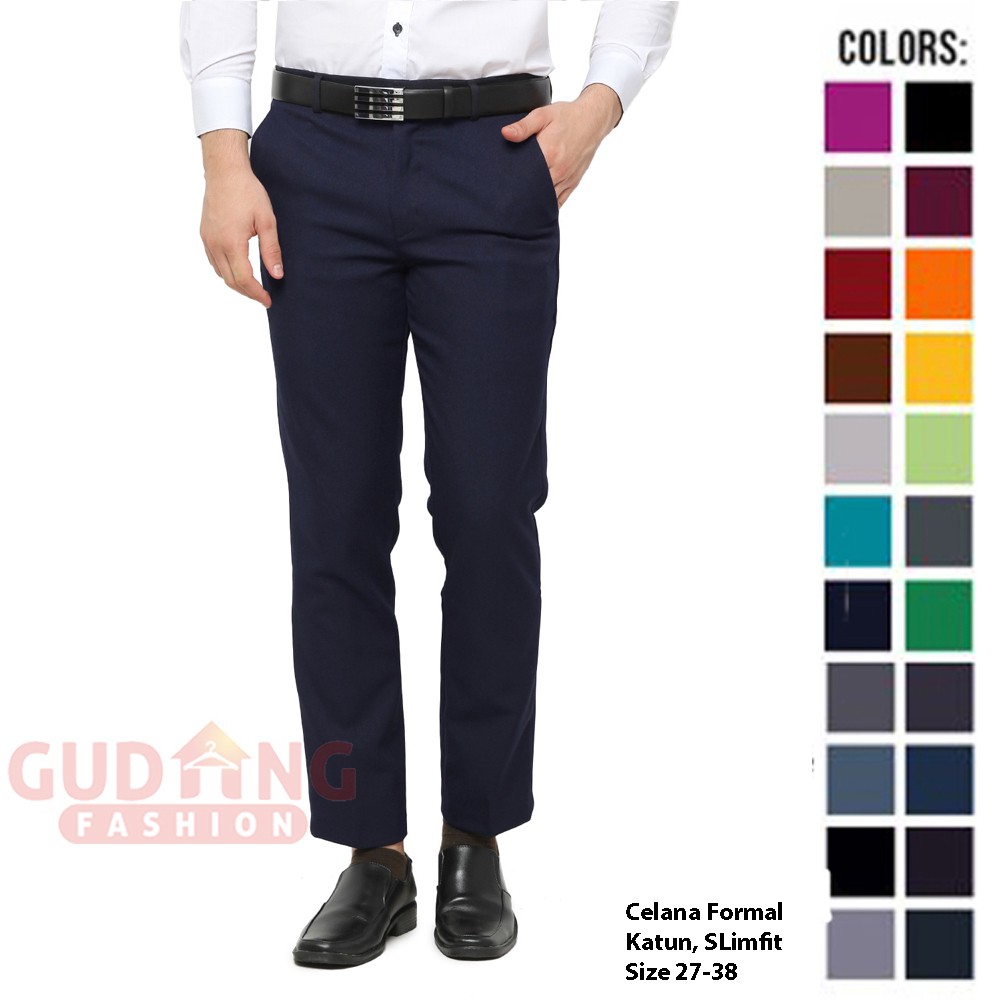 Celana Slim Fit Pria Formal - Banyak Pilihan Warna CLN (COMB)