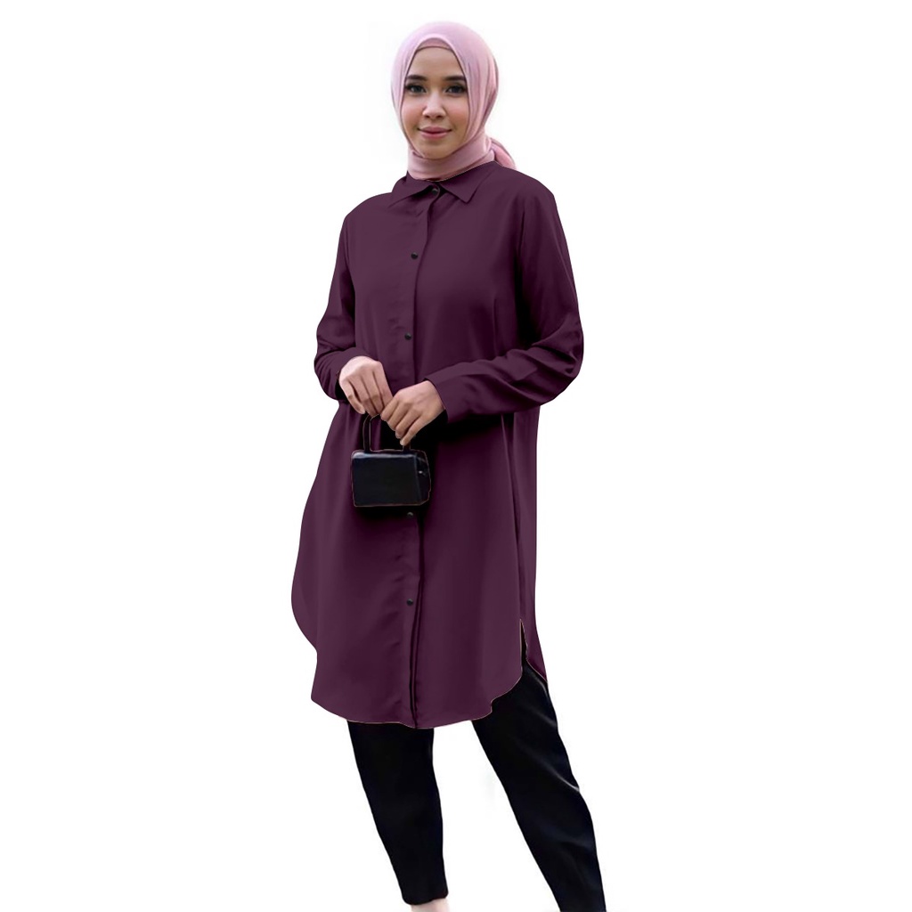 kemeja KH katun wanita oversize/kemeja wanita terbaru