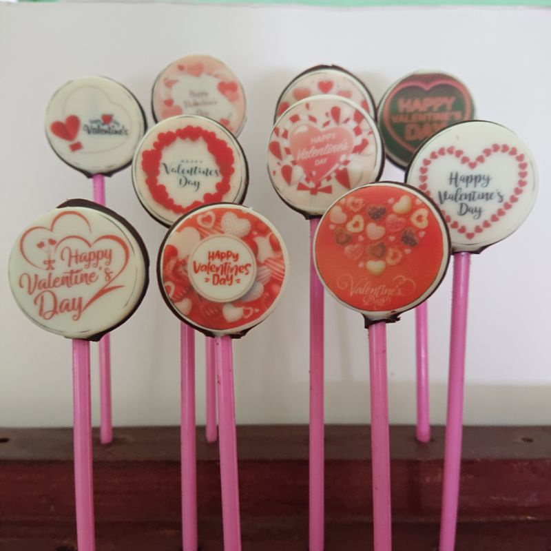 

Lolipop Cokelat Edible Print Valentine (harga tercantum utk 5 pcs)