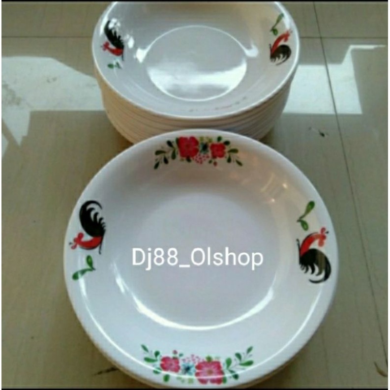 Piring Makan Lontong Melamin 9 inch Ayam Singa Singi PL-519