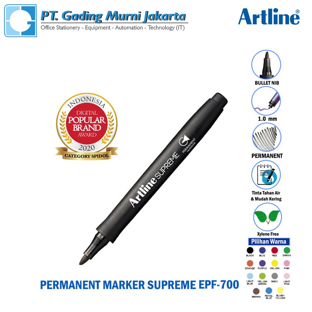 

Spidol Supreme Permanent Marker Artline EPF-700