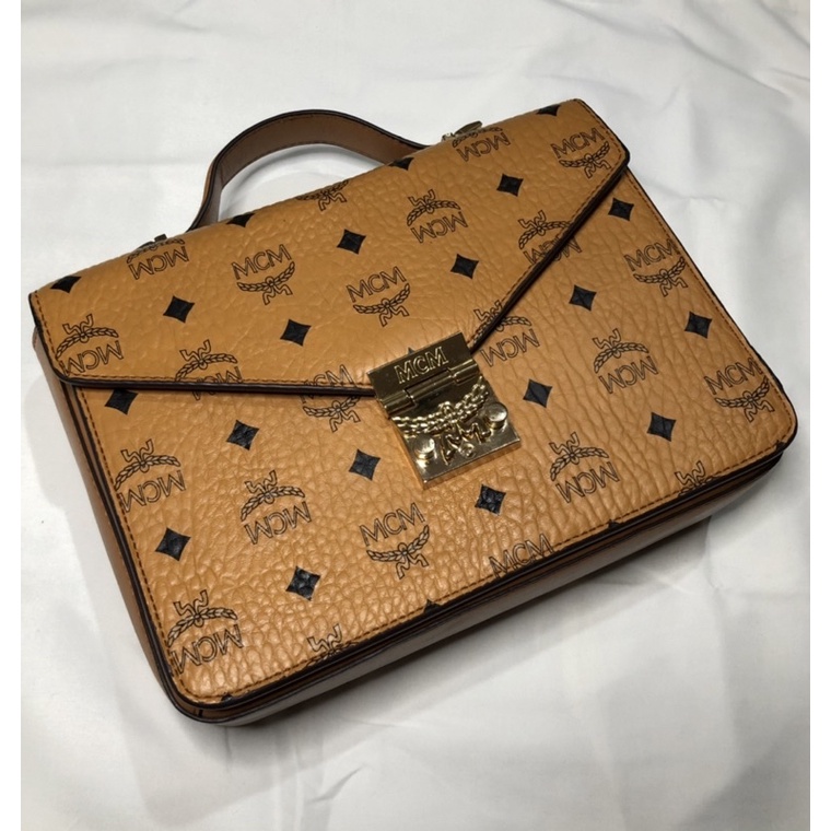 Preloved MCM Patricia Visetos Cognac Satchel