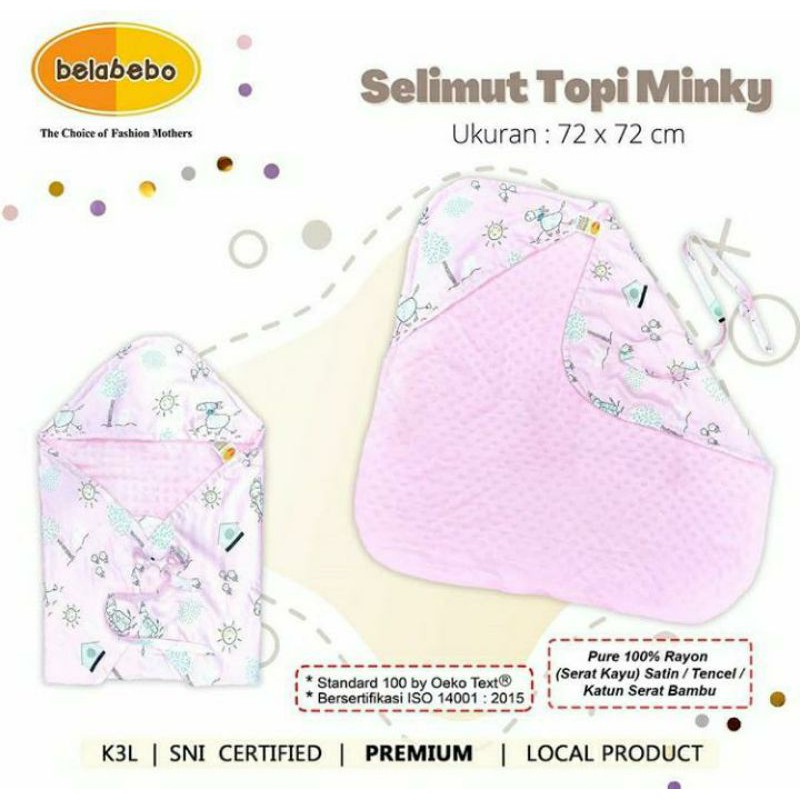 Belabebo Selimut Topi Minky (BB-008-1) - Selimut Bayi