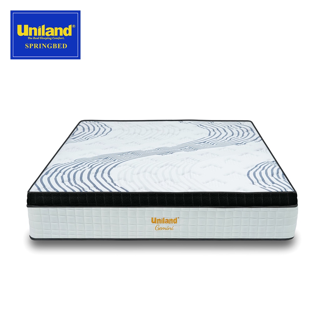 Uniland Springbed Gemini Plushtop Hitam  - Hanya Kasur Spring Bed Matras