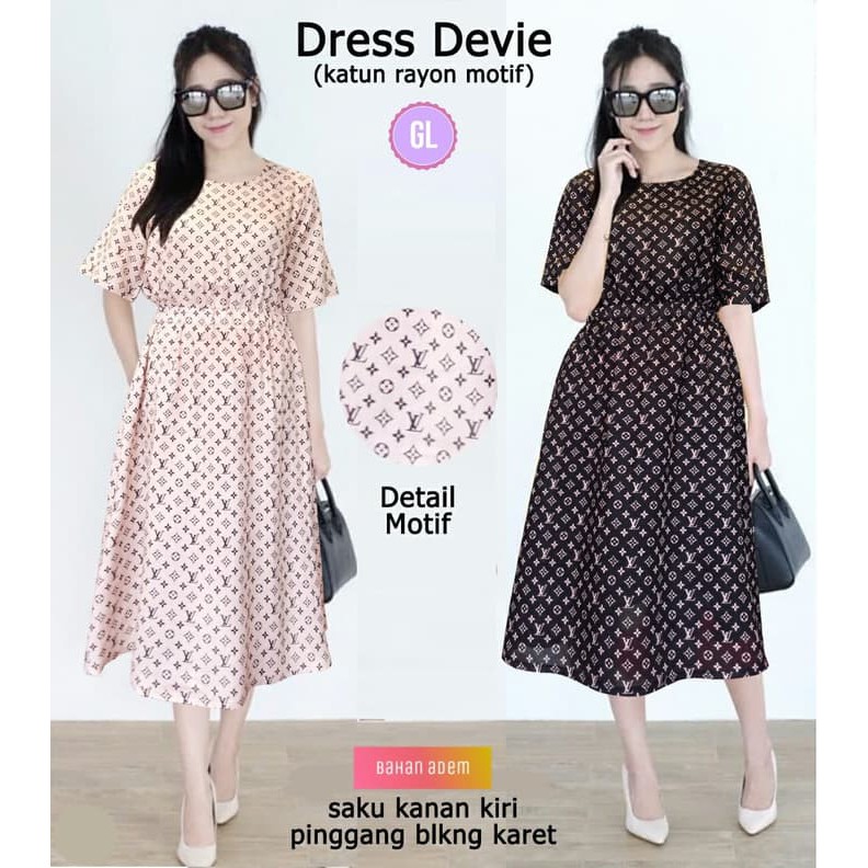 dress muslim/midi dress/baju wanita/dress santai/dress devi/gl7281