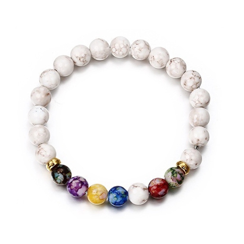 Seven Gelang Tangan Tali Kepang Aksen Batu Chakra Penyembuhan Energi Untuk Pasangan / Pria / Wanita