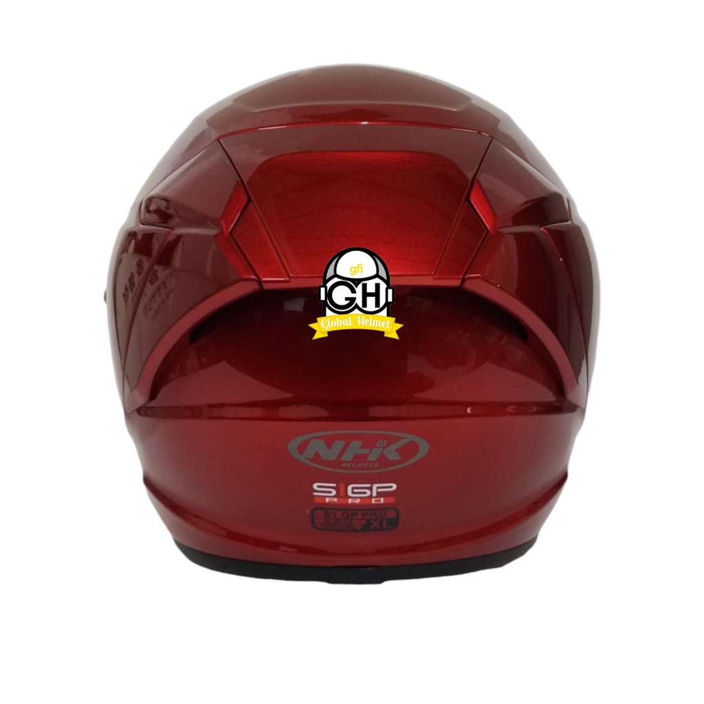 NHK S1 GP PRO SOLID ROYAL RED HALF FACE DOUBLE VISOR WARNA POLOS DD-RING