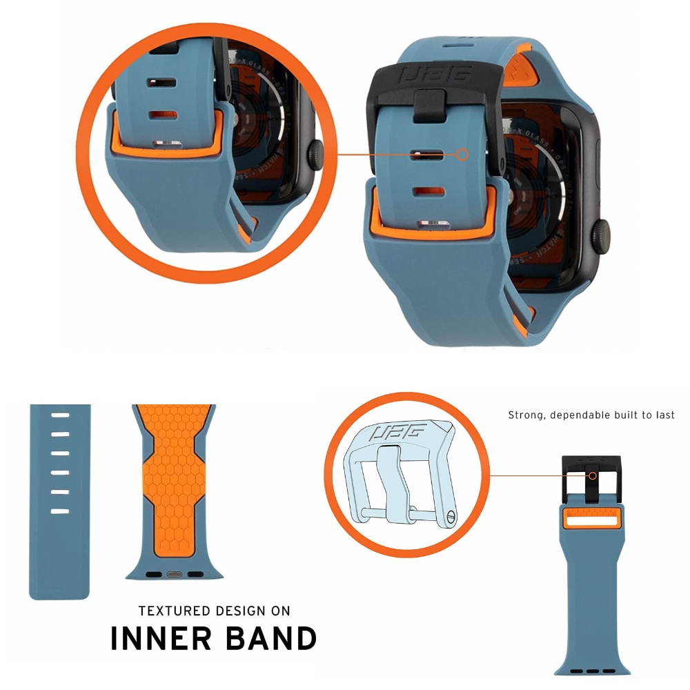 UAG Civilian Tali Jam Apple Watch 42mm 44mm 45mm - Strap Silikon Sporty Dwi Color