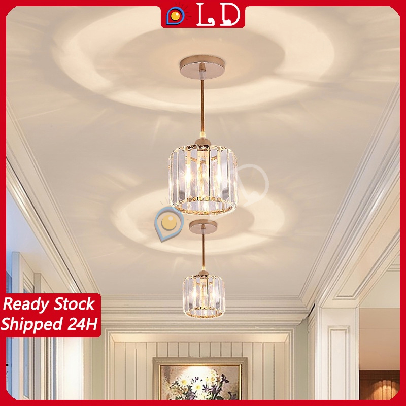 Lampu Plafon Gantung Kristal Minimalis 2 Model (Kotak &amp; Bulat) Lampu kristal plafon rumah Lampu ceiling kristal kotak modern crystal round ceiling lamp